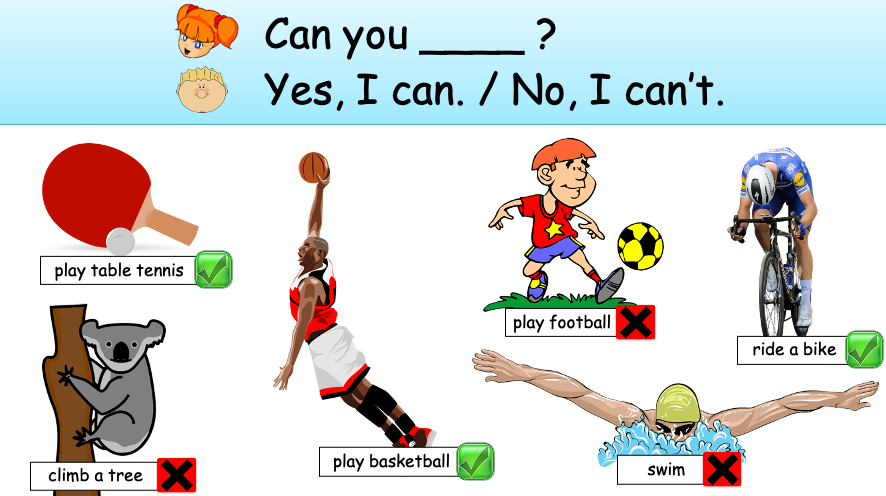 Grade 1 - Semester 1 - Week 13 - What can't you do? - ESL PowerPoint Lesson