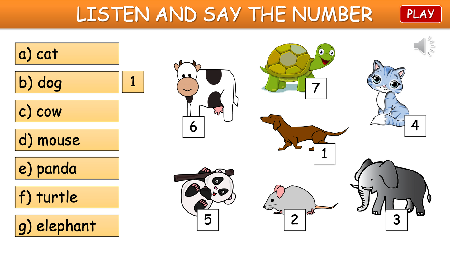 Grade 1 - Semester 1 - Week 15 - Animals - ESL PowerPoint Lesson