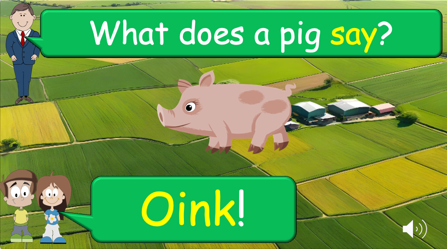 Grade 1-2 - ESL Lesson - On the Farm - Animal Sounds - PowerPoint Lesson