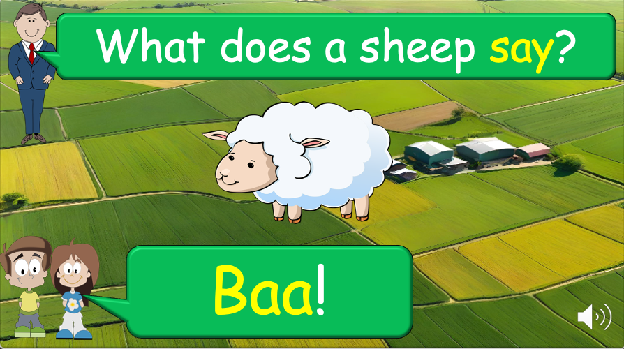Grade 1-2 - ESL Lesson - On the Farm - Animal Sounds - PowerPoint Lesson