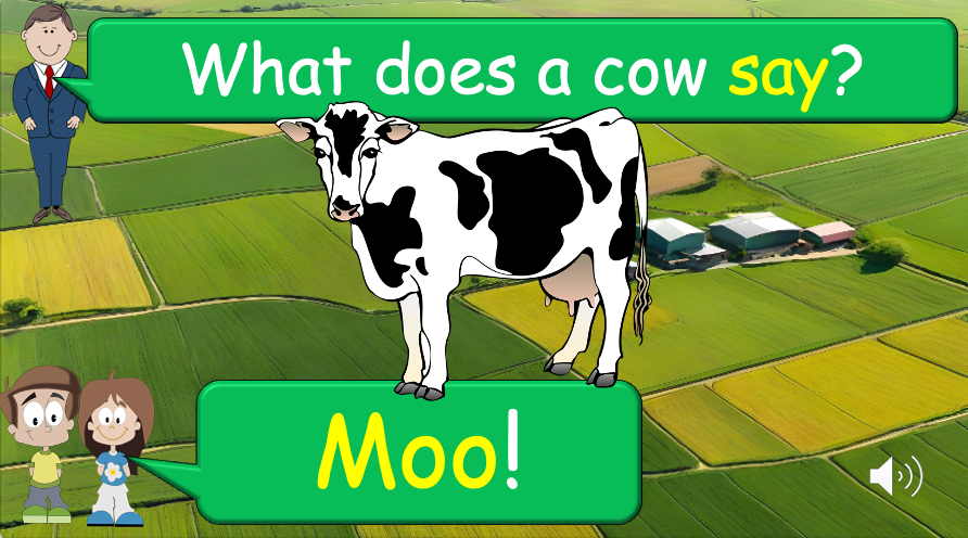 Grade 1-2 - ESL Lesson - On the Farm - Animal Sounds - PowerPoint Lesson