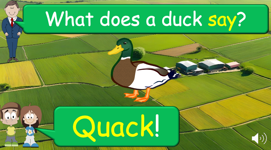 Grade 1-2 - ESL Lesson - On the Farm - Animal Sounds - PowerPoint Lesson