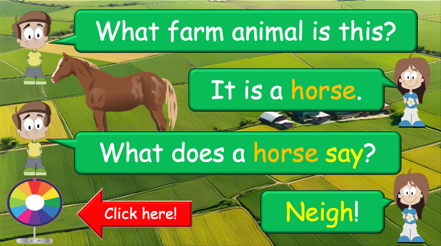 Grade 1-2 - ESL Lesson - On the Farm - Animal Sounds - PowerPoint Lesson