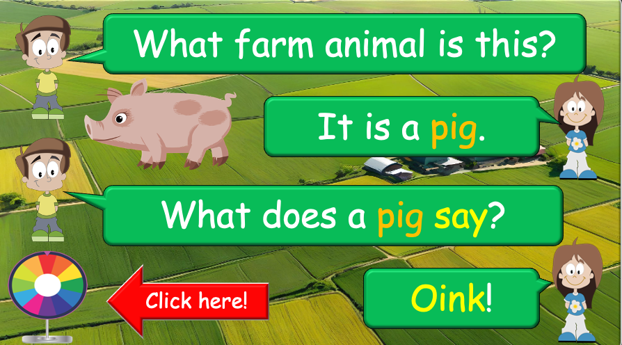 Grade 1-2 - ESL Lesson - On the Farm - Animal Sounds - PowerPoint Lesson