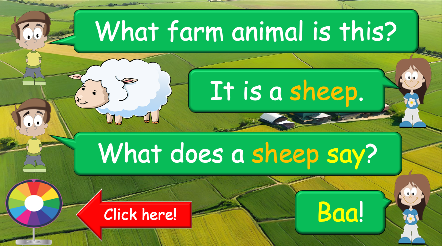 Grade 1-2 - ESL Lesson - On the Farm - Animal Sounds - PowerPoint Lesson