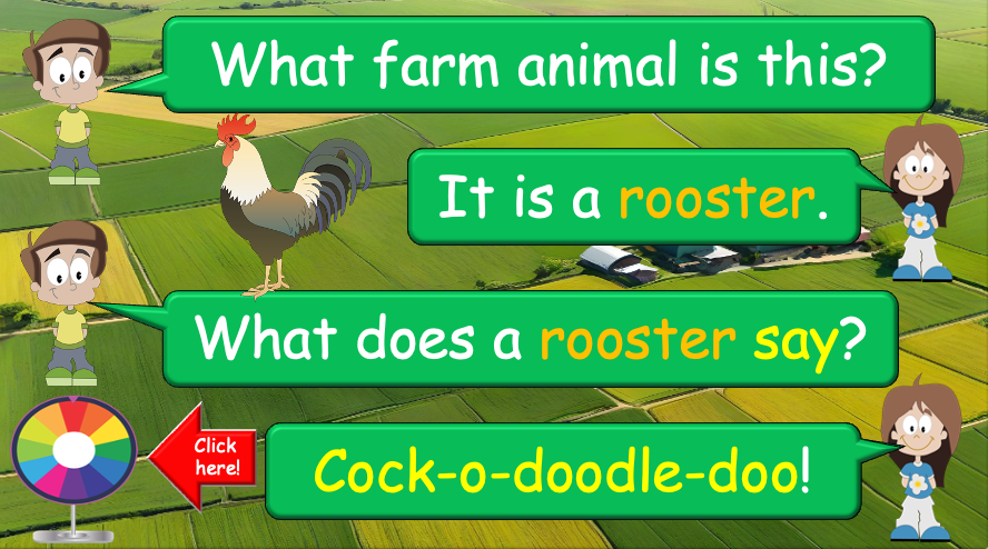 Grade 1-2 - ESL Lesson - On the Farm - Animal Sounds - PowerPoint Lesson