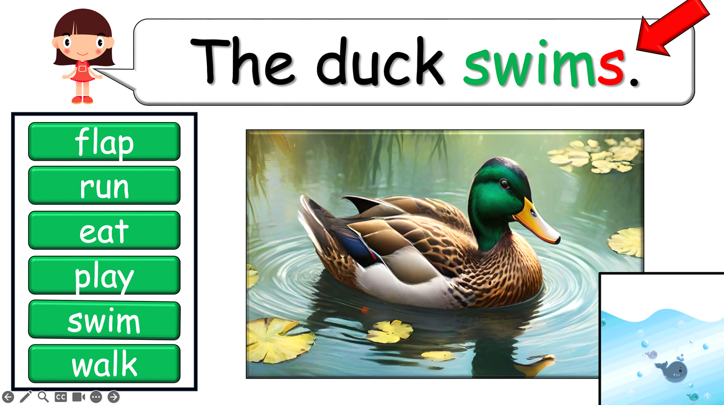 Grade 1-3 - ESL Lesson - On the Farm - Verbs - Third Person Singular - PowerPoint Lesson