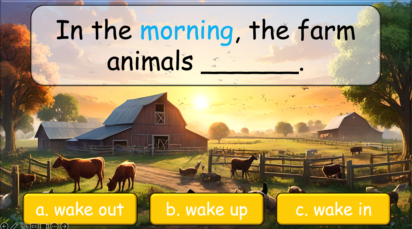 Grade 1-3 - ESL Lesson - On the Farm - Verbs - Third Person Singular - PowerPoint Lesson