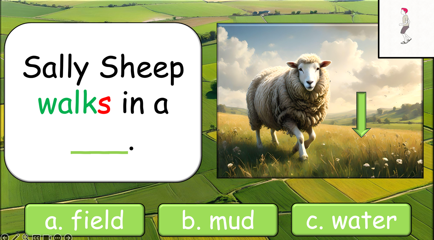 Grade 1-3 - ESL Lesson - On the Farm - Verbs - Third Person Singular - PowerPoint Lesson