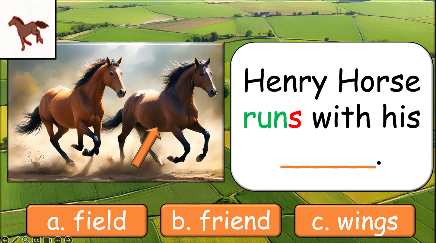 Grade 1-3 - ESL Lesson - On the Farm - Verbs - Third Person Singular - PowerPoint Lesson