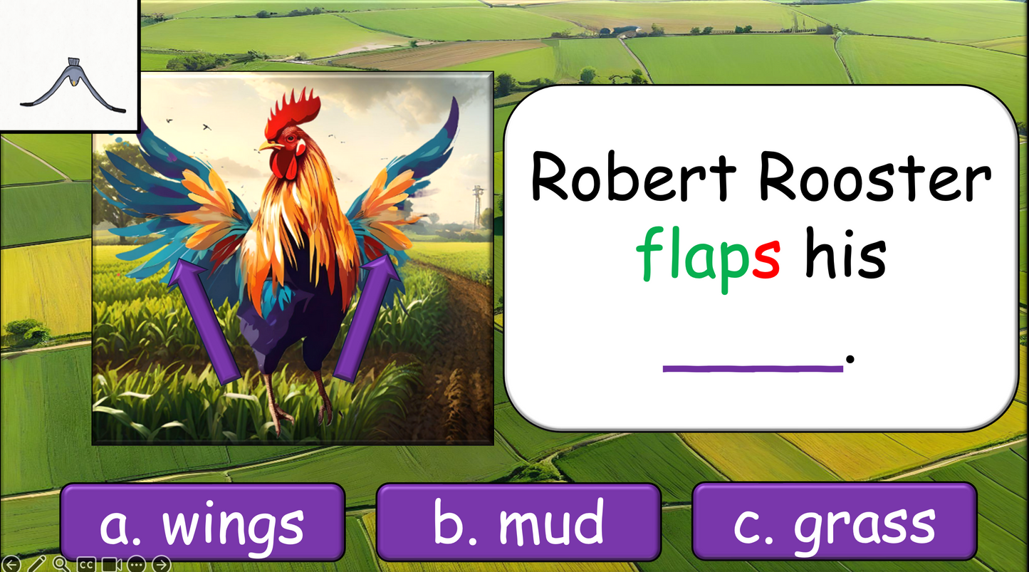 Grade 1-3 - ESL Lesson - On the Farm - Verbs - Third Person Singular - PowerPoint Lesson