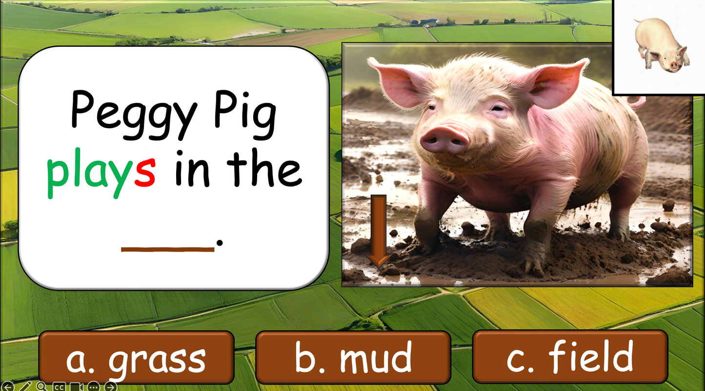 Grade 1-3 - ESL Lesson - On the Farm - Verbs - Third Person Singular - PowerPoint Lesson