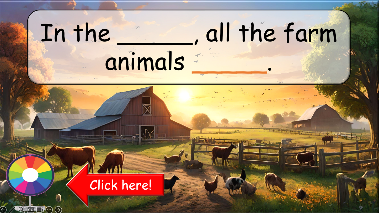 Grade 1-3 - ESL Lesson - On the Farm - Verbs - Third Person Singular - PowerPoint Lesson