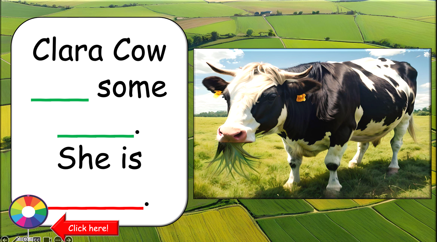 Grade 1-3 - ESL Lesson - On the Farm - Verbs - Third Person Singular - PowerPoint Lesson