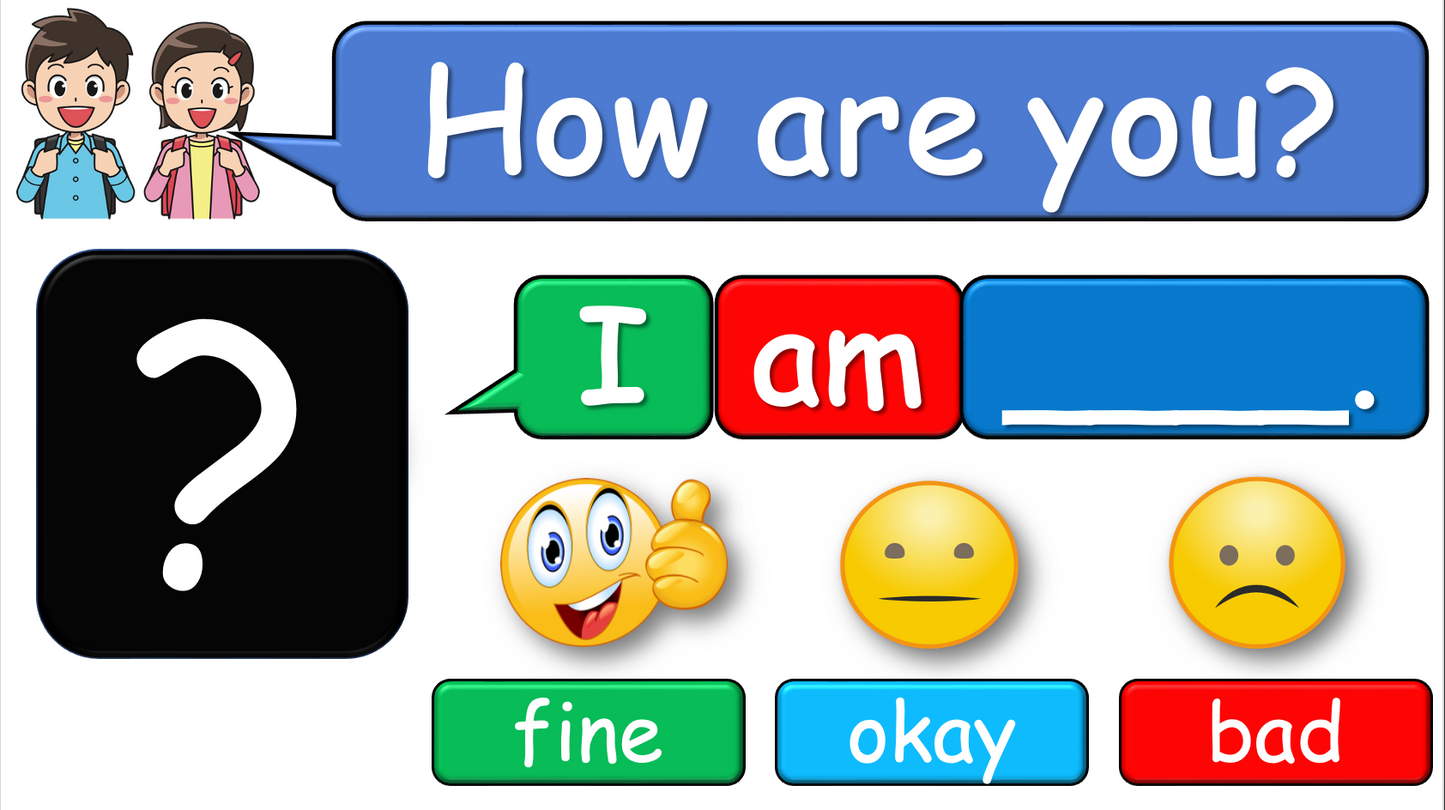 Grade 1 - Semester 1 - Week 01 - First day of school - How are you? - ESL PowerPoint Lesson