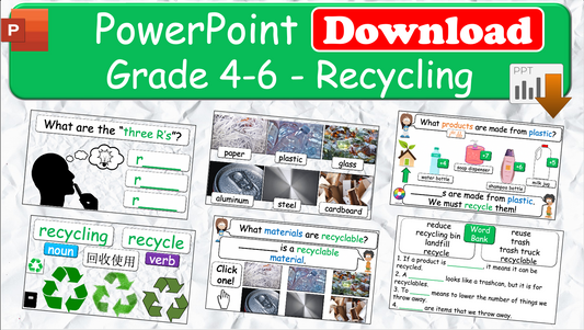 Grade 4-6 - ESL Lesson - Recycling - PowerPoint Lesson