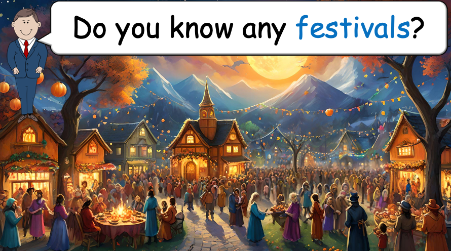 Grade 2-3 (or 1) - ESL Lesson - Festivals of the Year - Part 1 - PowerPoint Lesson