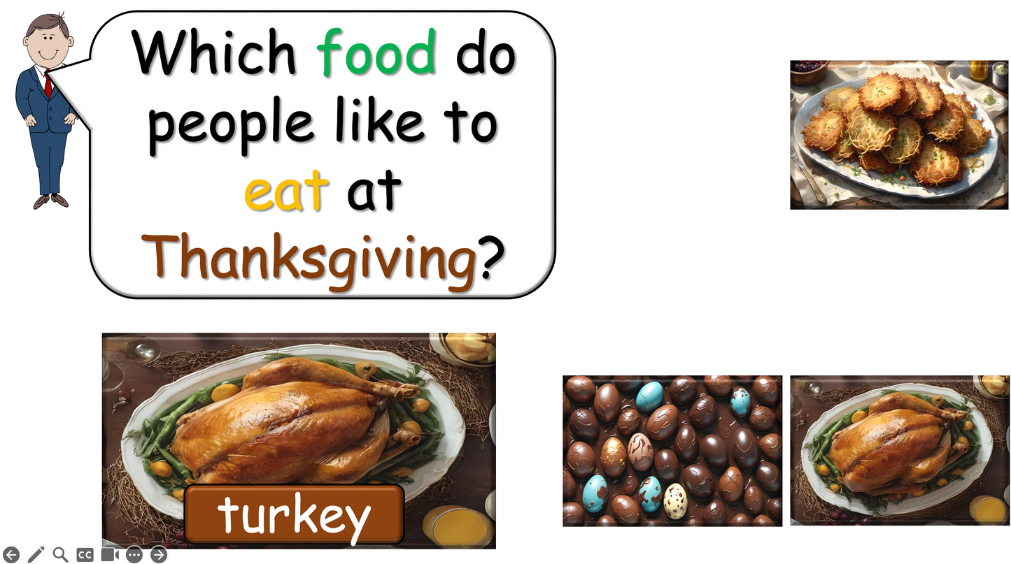 Grade 2-3 (or 1) - ESL Lesson - Festivals of the Year - Part 2 - Food - PowerPoint Lesson