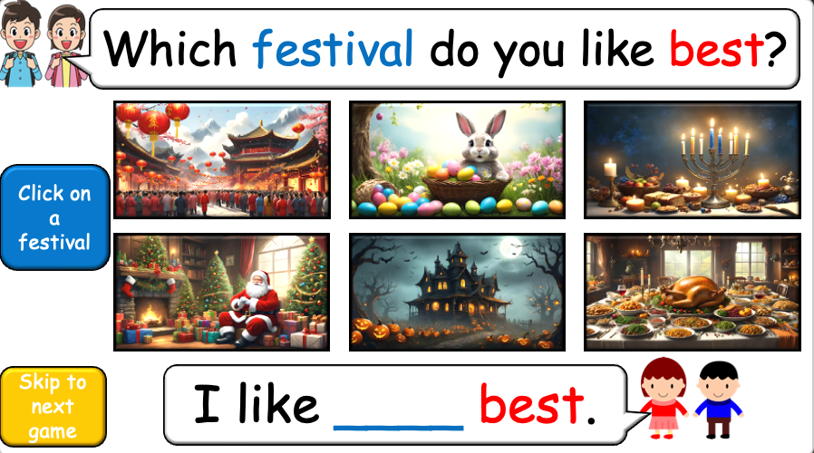 Grade 2-3 (or 1) - ESL Lesson - Festivals of the Year - Part 2 - Food - PowerPoint Lesson