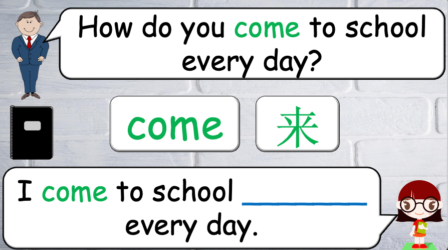 Grade 4 - ESL Lesson - How do you come to school? - PowerPoint Lesson