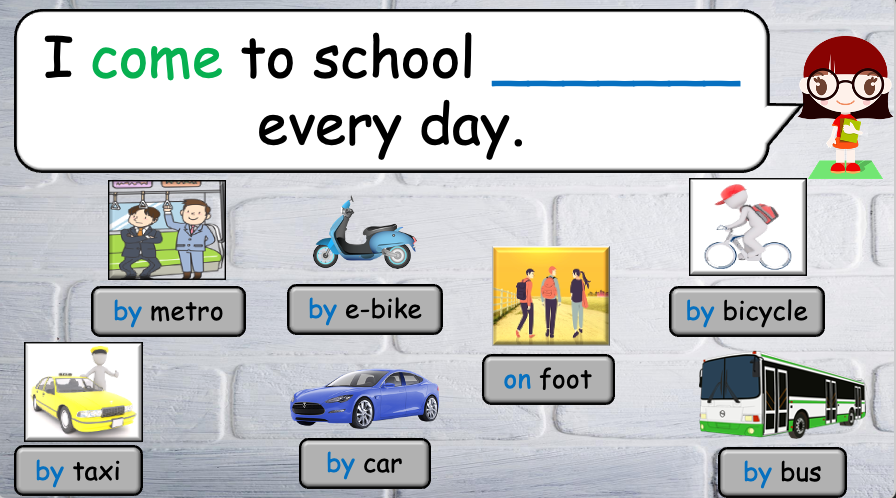 Grade 4 - ESL Lesson - How do you come to school? - PowerPoint Lesson