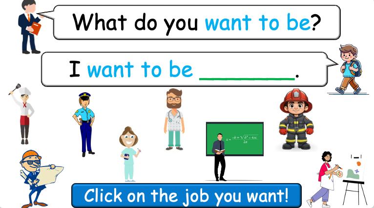Grade 4-5 - ESL Lesson - Jobs - Part 3 - What do you want to be? - PowerPoint Lesson