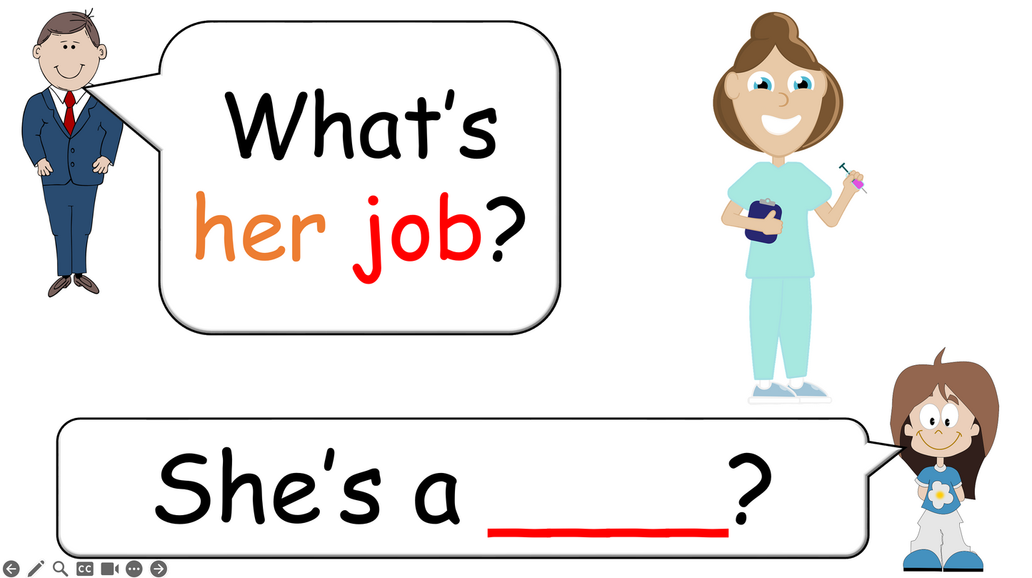 Grade 4-5 - ESL Lesson - Jobs - Part 1 - (his/her/their) - PowerPoint Lesson