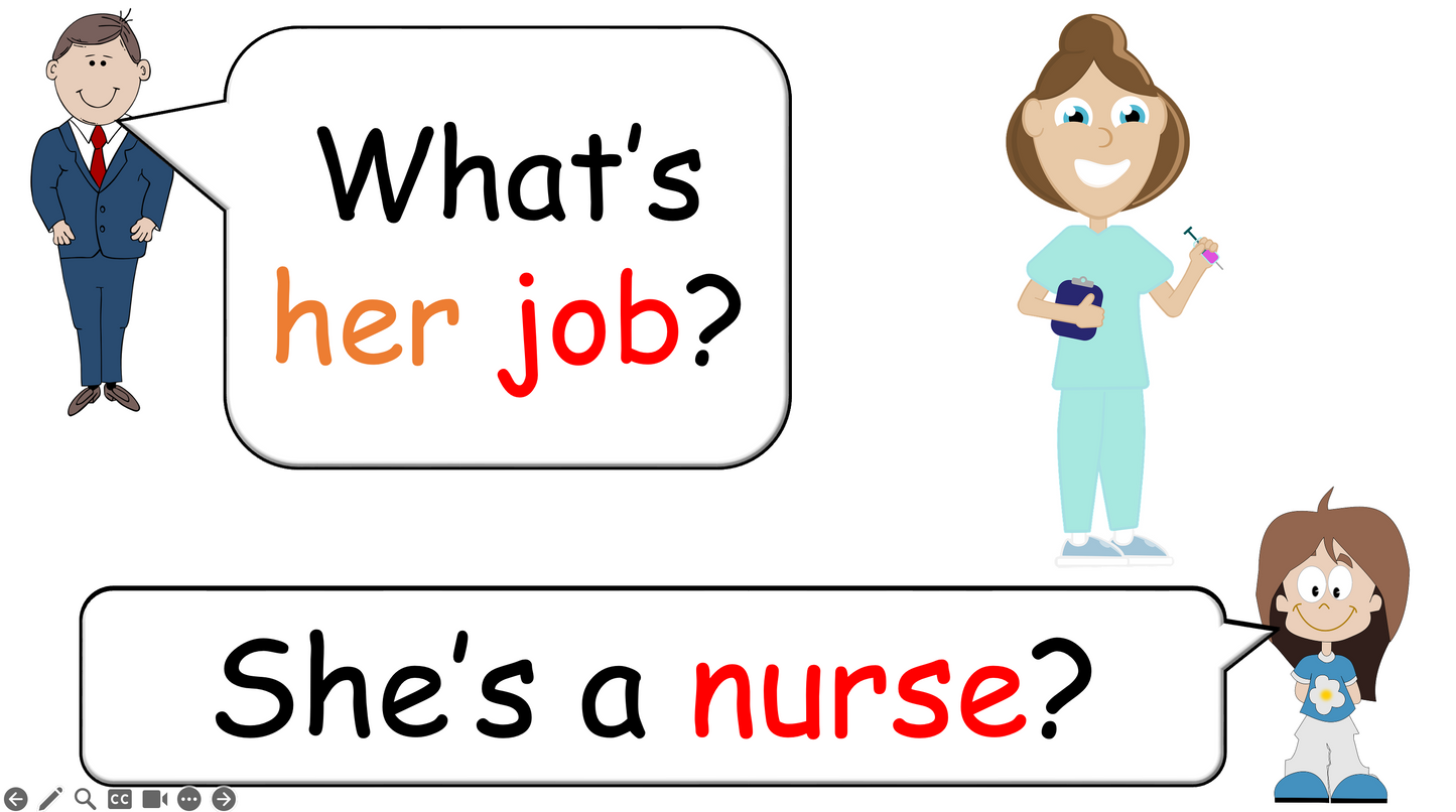 Grade 4-5 - ESL Lesson - Jobs - Part 1 - (his/her/their) - PowerPoint Lesson