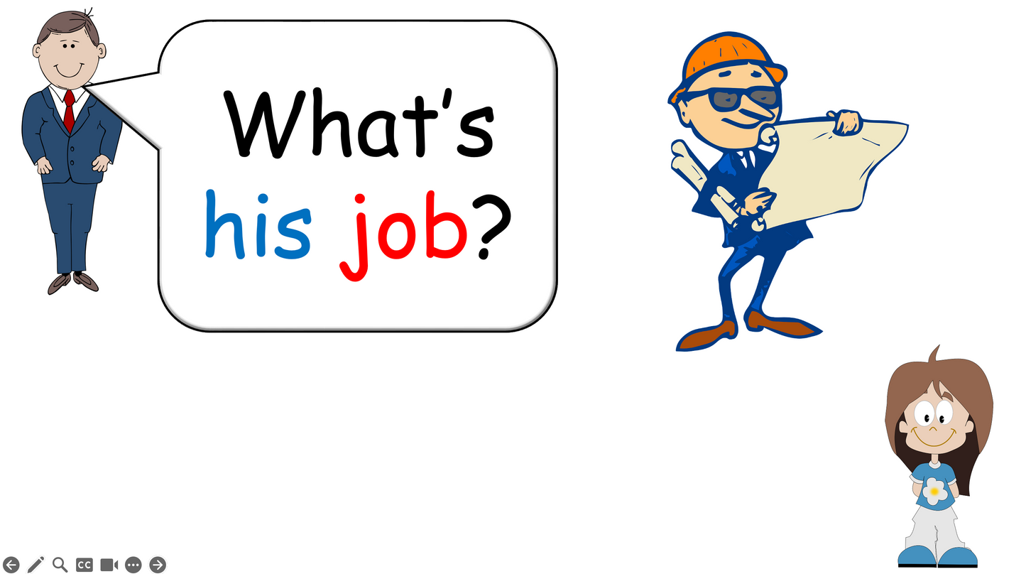 Grade 4-5 - ESL Lesson - Jobs - Part 1 - (his/her/their) - PowerPoint Lesson