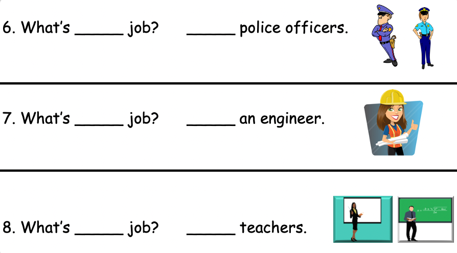 Grade 4-5 - ESL Lesson - Jobs - Part 1 - (his/her/their) - PowerPoint Lesson