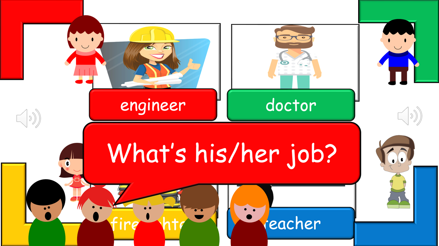 Grade 4-5 - ESL Lesson - Jobs - Part 1 - (his/her/their) - PowerPoint Lesson