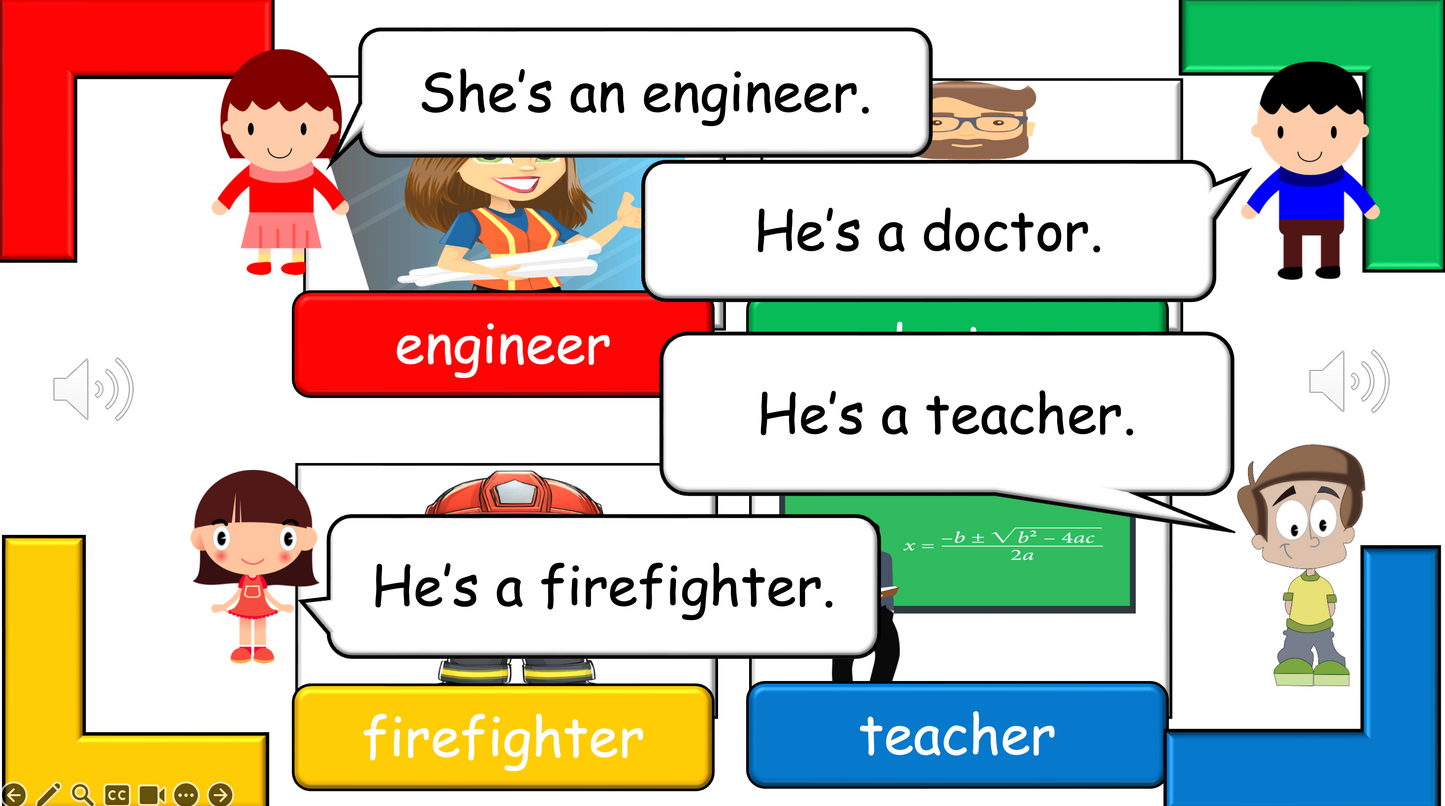 Grade 4-5 - ESL Lesson - Jobs - Part 1 - (his/her/their) - PowerPoint Lesson