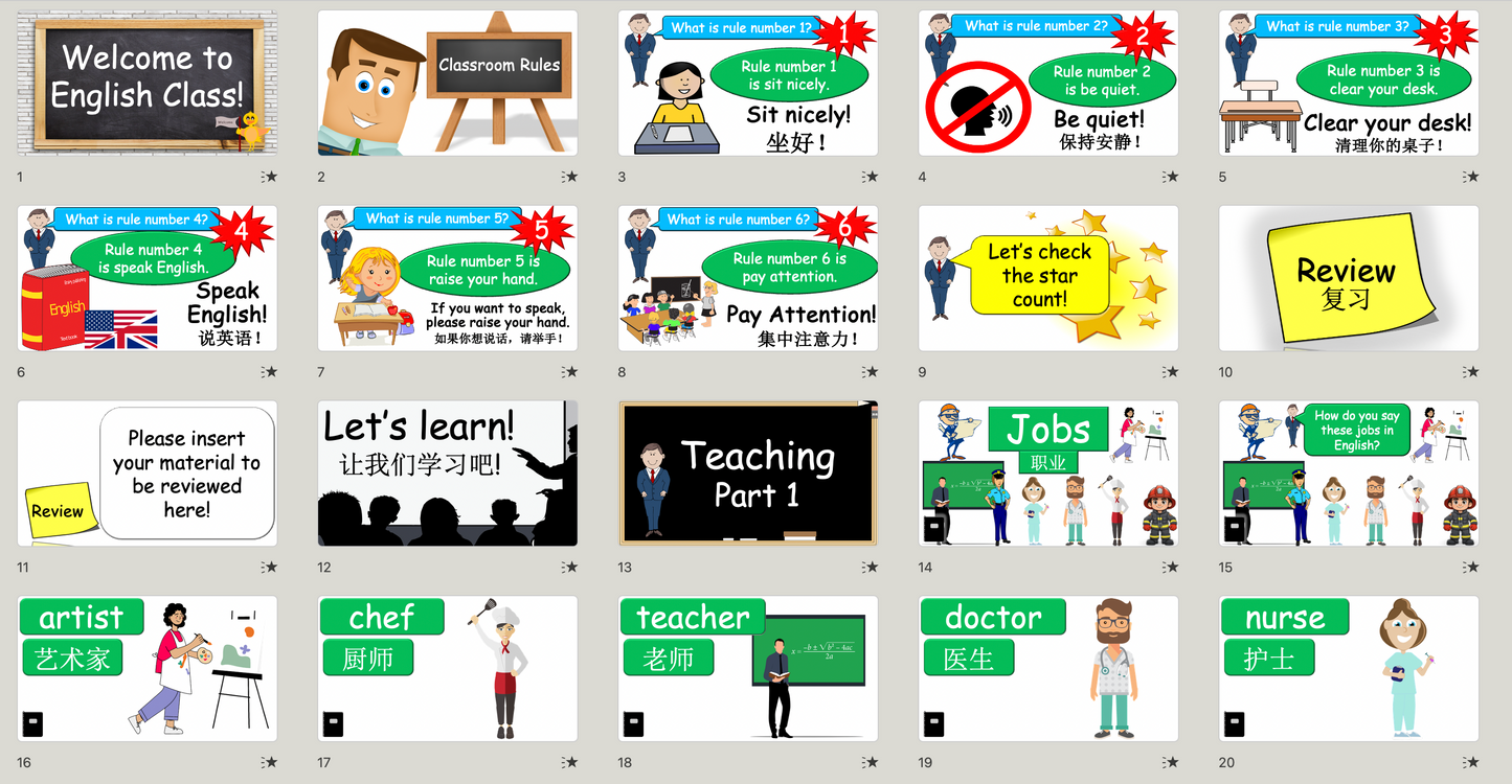 Grade 4-5 - ESL Lesson - Jobs - Part 1 - (his/her/their) - PowerPoint Lesson