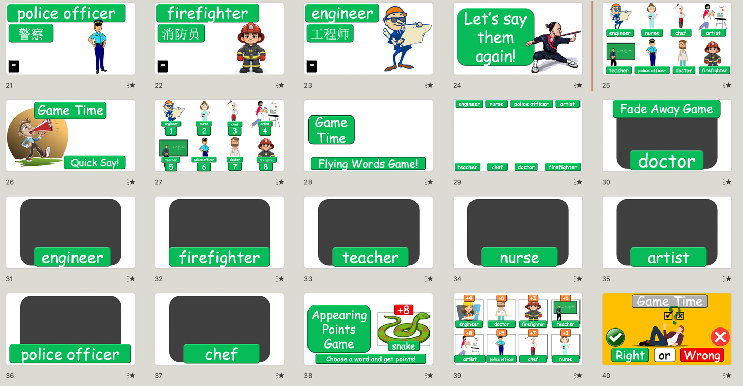 Grade 4-5 - ESL Lesson - Jobs - Part 1 - (his/her/their) - PowerPoint Lesson