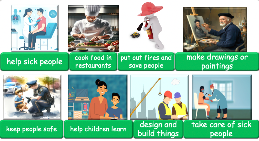 Grade 4-5 - ESL Lesson - Jobs - Part 2 - Using do/does and verbs - PowerPoint Lesson