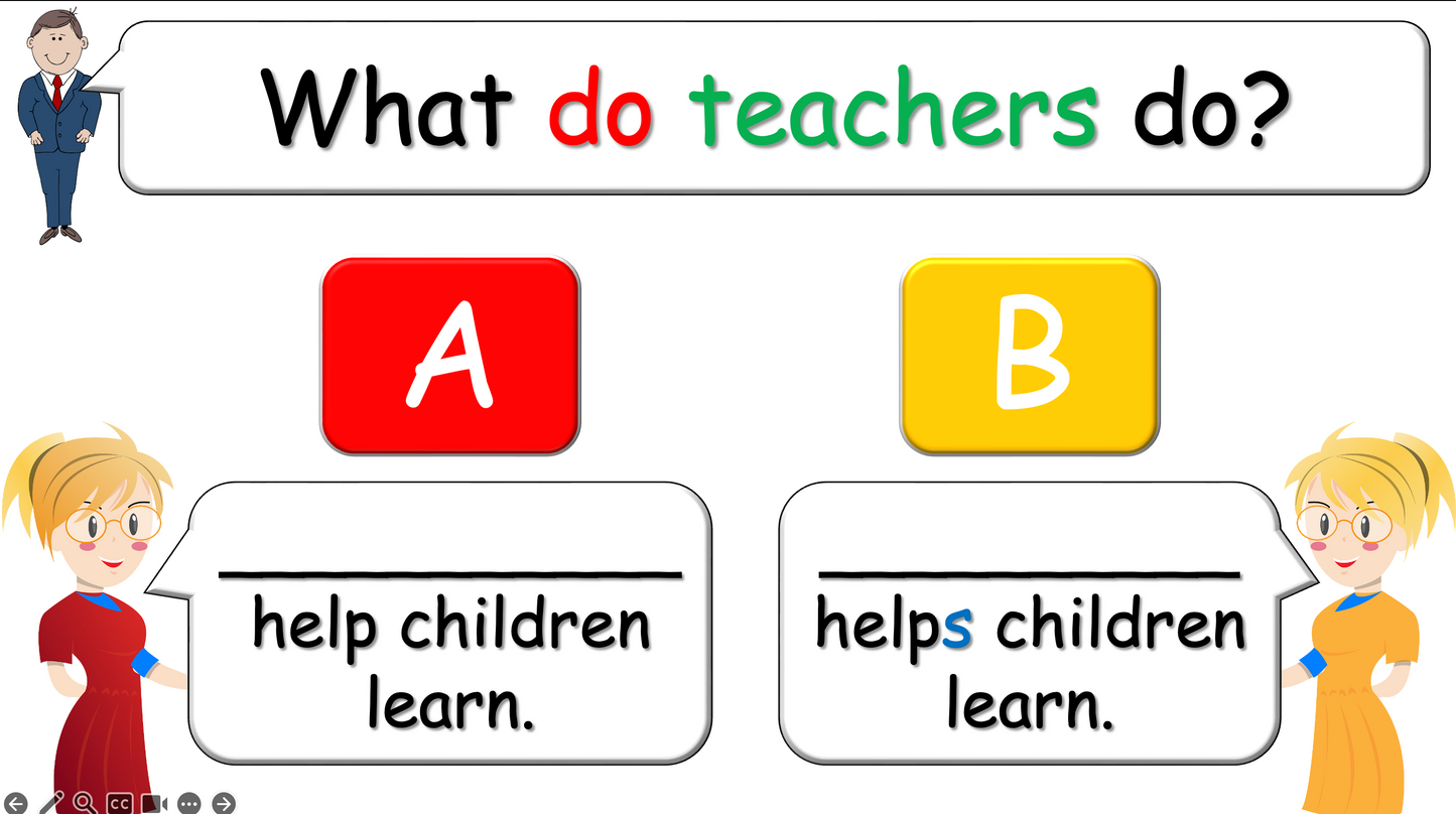 Grade 4-5 - ESL Lesson - Jobs - Part 2 - Using do/does and verbs - PowerPoint Lesson