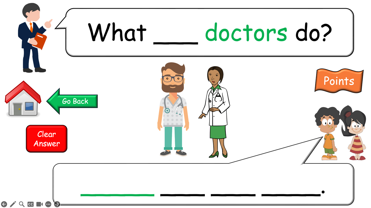 Grade 4-5 - ESL Lesson - Jobs - Part 2 - Using do/does and verbs - PowerPoint Lesson