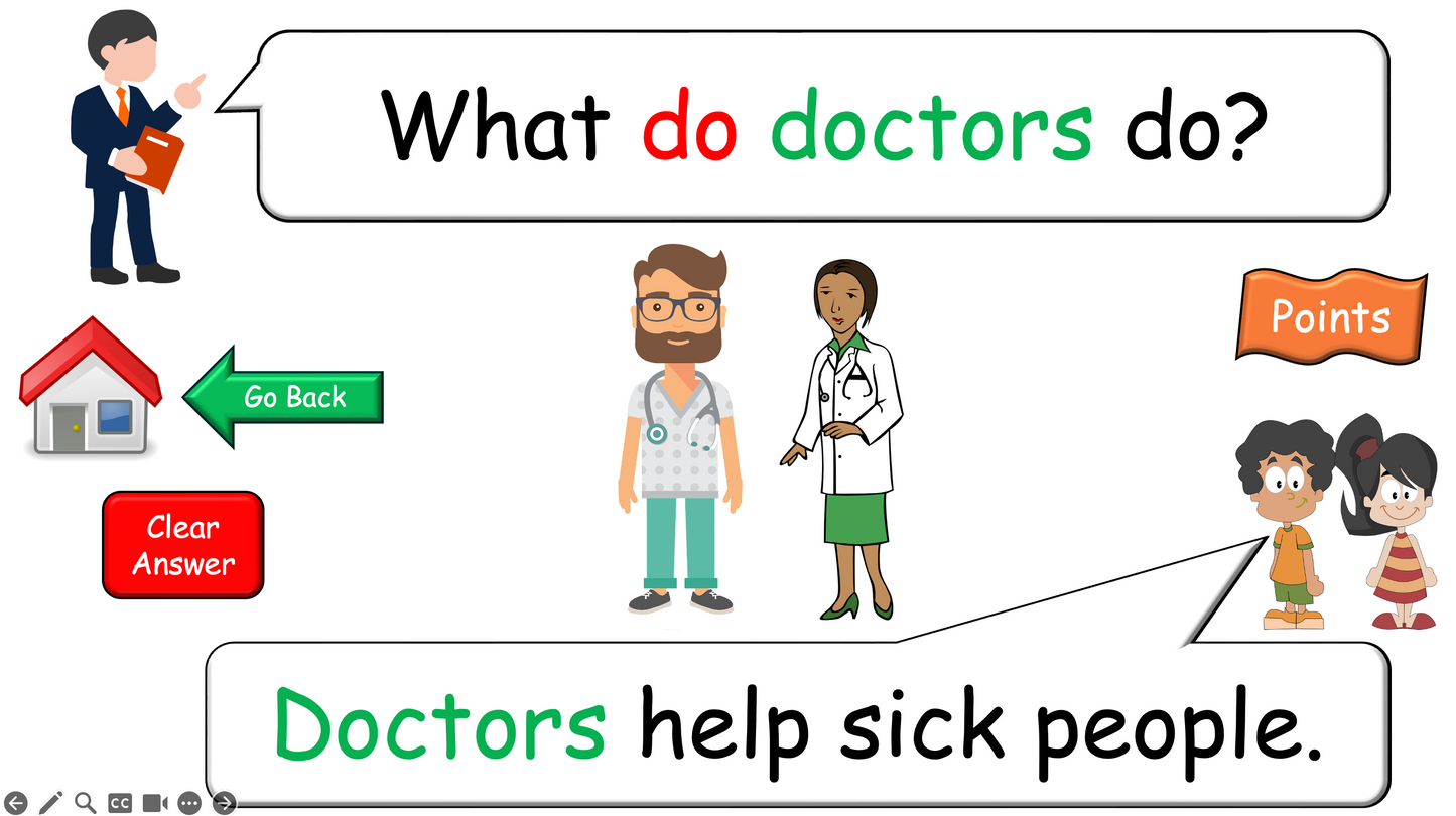 Grade 4-5 - ESL Lesson - Jobs - Part 2 - Using do/does and verbs - PowerPoint Lesson