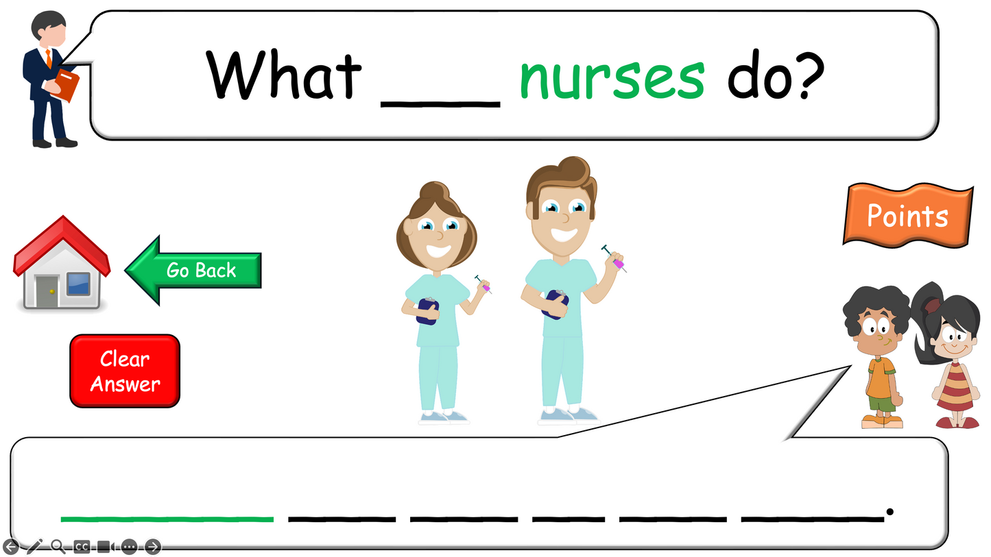 Grade 4-5 - ESL Lesson - Jobs - Part 2 - Using do/does and verbs - PowerPoint Lesson