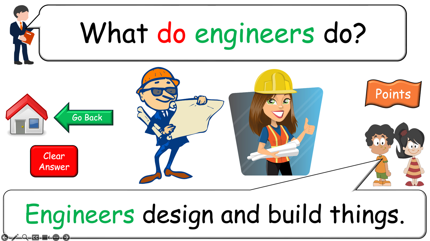 Grade 4-5 - ESL Lesson - Jobs - Part 2 - Using do/does and verbs - PowerPoint Lesson