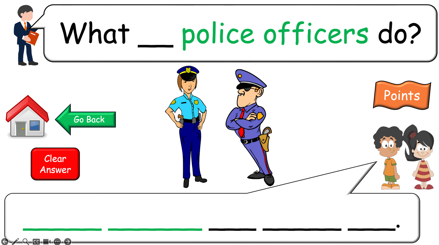 Grade 4-5 - ESL Lesson - Jobs - Part 2 - Using do/does and verbs - PowerPoint Lesson