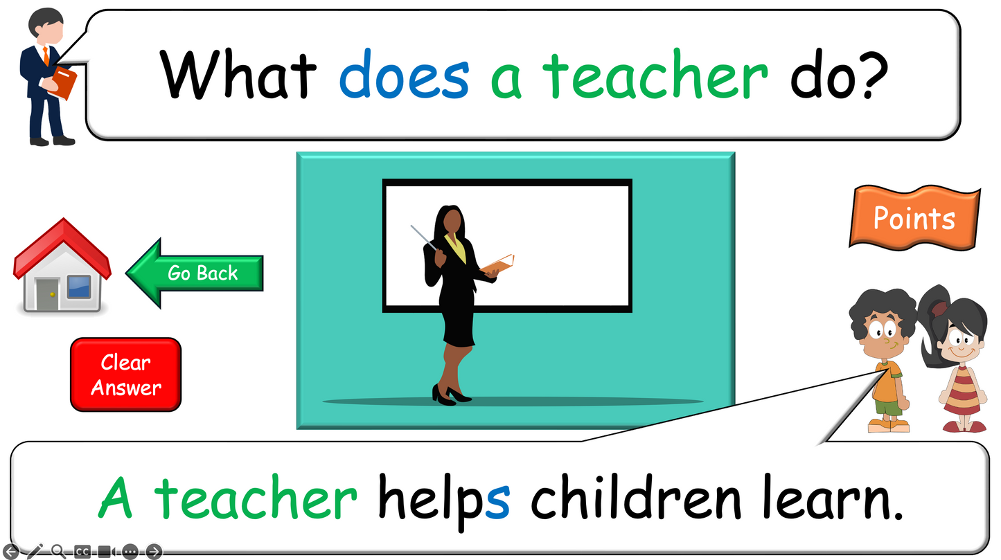 Grade 4-5 - ESL Lesson - Jobs - Part 2 - Using do/does and verbs - PowerPoint Lesson