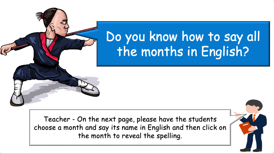 Grade 3-4 - ESL Lesson - Months and Birthdays - Part 1 - PowerPoint Lesson