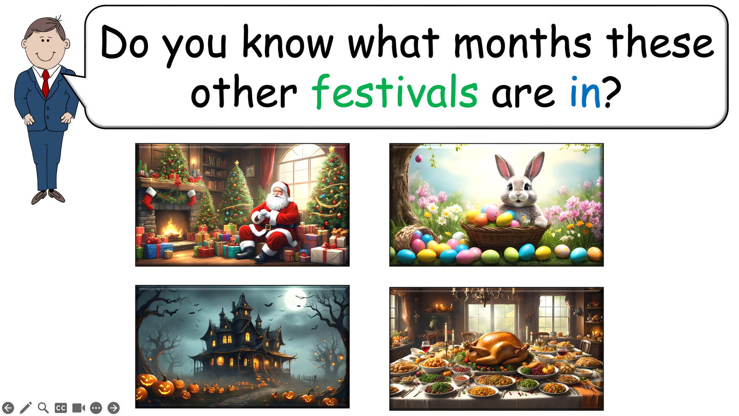 Grade 3-4 - ESL Lesson - Months and Birthdays - Part 1 - PowerPoint Lesson