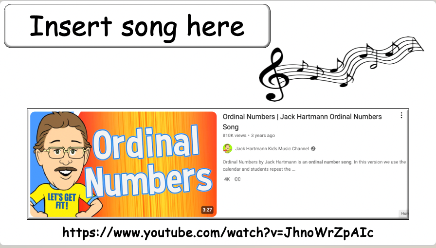 Grade 3-4 - ESL Lesson - Ordinal Numbers and Birthdays - Part 2 - PowerPoint Lesson