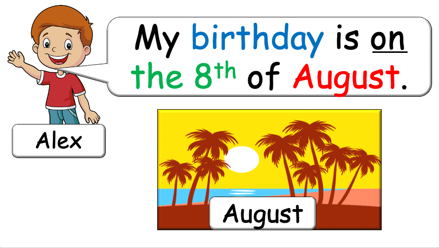 Grade 3-4 - ESL Lesson - Ordinal Numbers and Birthdays - Part 2 - PowerPoint Lesson