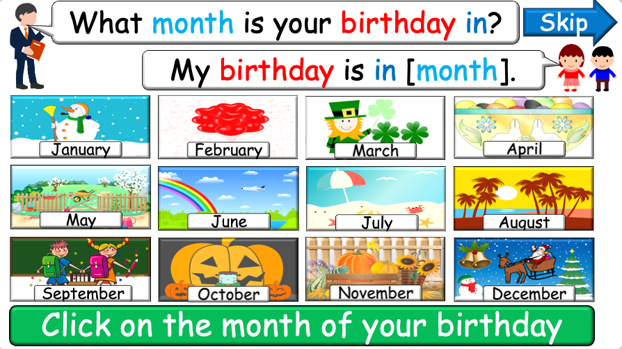 Grade 3-4 - ESL Lesson - Ordinal Numbers and Birthdays - Part 2 - PowerPoint Lesson