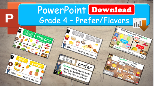 Grade 4 - ESL Lesson - Prefer/Flavors - PowerPoint Lesson