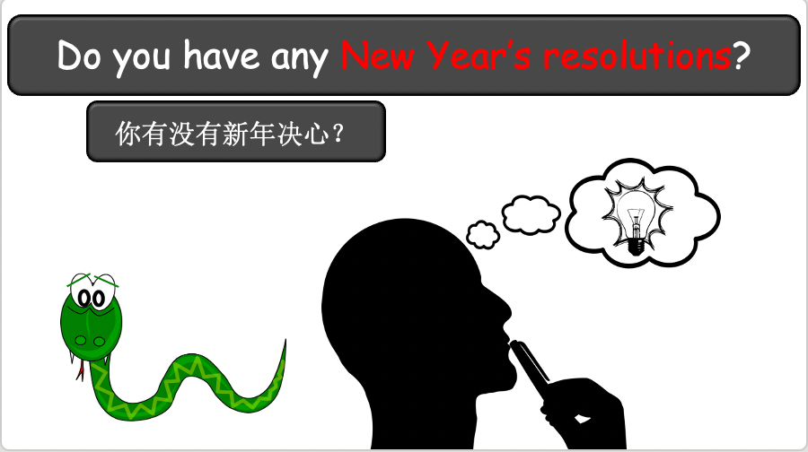 Grade 4-6 - ESL Lesson - New Year's resolutions - Part 1 - PowerPoint Lesson