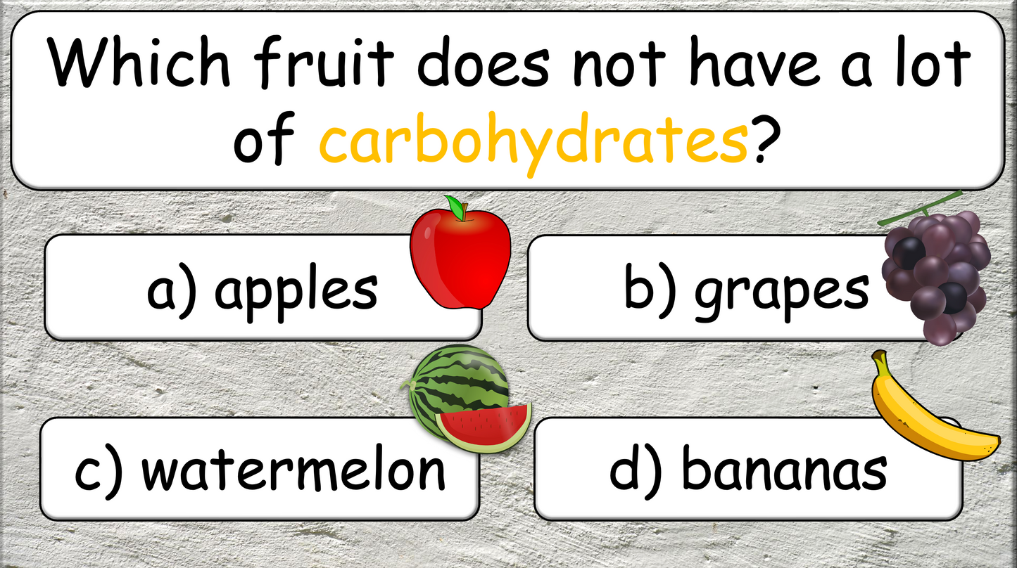 Grade 5-6 - ESL Lesson - Nutrients and Food Groups - Part 2 - PowerPoint Lesson